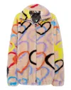Philipp Plein Eco Fur Jacket Heart In Multi