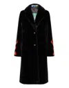 Philipp Plein Eco Fur Long Coat Monsters In Black