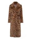 Philipp Plein Eco Mink Coat Long Leopard In Multi