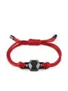 Philipp Plein Plein Edge Cotton Cord Bracelet In 黑色