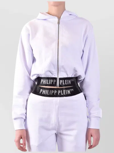 Philipp Plein Elastic Waistband Hooded Blazers In White