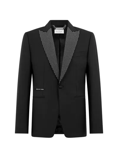 PHILIPP PLEIN EMBELLISHED BUTTONED BLAZER