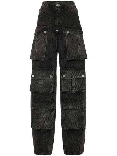 PHILIPP PLEIN EMBELLISHED CARGO JEANS
