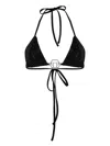 Philipp Plein Crystal Hexagon Triangle Bikini Top In Black