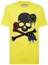 Philipp Plein Embellished-skull T-shirt In Yellow