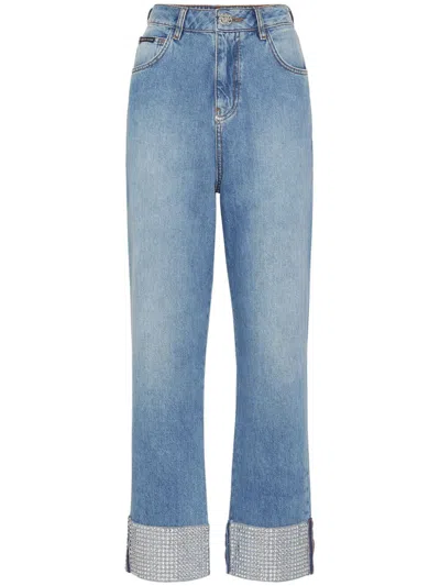 PHILIPP PLEIN EMBELLISHED STRAIGHT-LEG JEANS