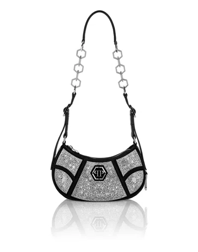 Philipp Plein Embellished Suede Shoulder Bag Eclipse