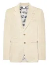 Philipp Plein Embroidered-detail Corduroy Blazer In Neutral