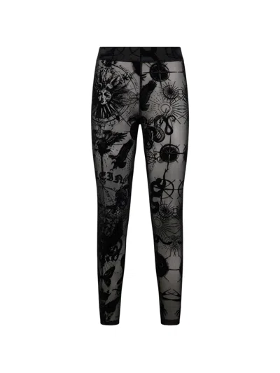 Philipp Plein Embroidered Leggings In Black