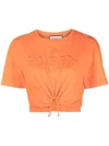 Philipp Plein Cropped-t-shirt Mit Stickerei In Orange