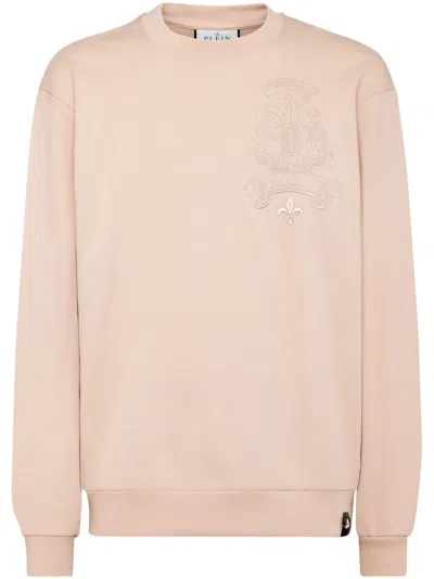 Philipp Plein Embroidered Logo Sweatshirt In Neutrals