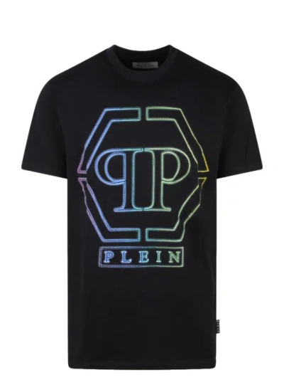 PHILIPP PLEIN EMBROIDERED ROUND NECK SS HEXAGON T-SHIRT