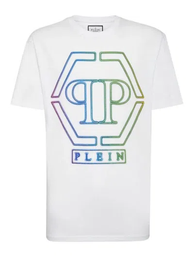 Philipp Plein Embroidered Round-neck T-shirt In White