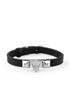 Philipp Plein Plein Enigma Crystal Calf Leather Bracelet In 银色