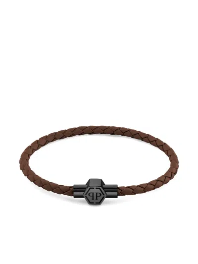 Philipp Plein Enigma Braided-leather Bracelet