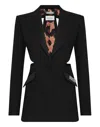 Philipp Plein Logo-plaque Cut-out Blazer In Black