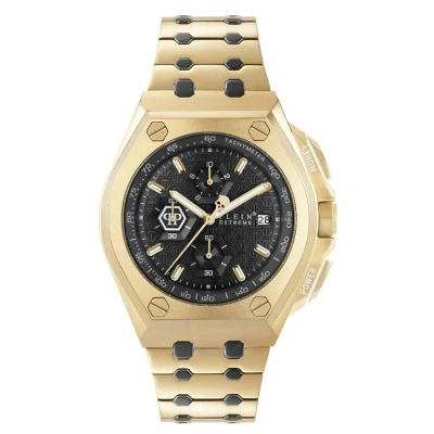 Philipp Plein Extreme Chronograph Quartz Black Dial Men's Watch Pwgaa0621 In Gold