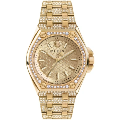 Philipp Plein Extreme Lady Quartz Crystal Gold Dial Watch Pwjaa0822 In Gold / Gold Tone / Honey