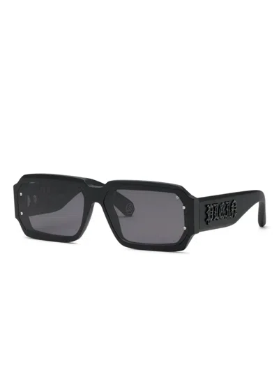 Philipp Plein Eyewear Embossed Logo Sunglasses In Black