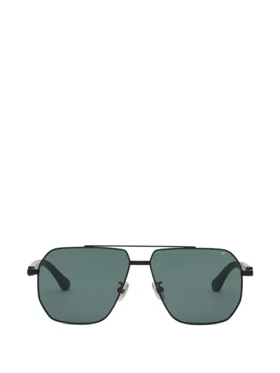 Philipp Plein Eyewear Geometric-frame Double-bridge Sunglasses In Black