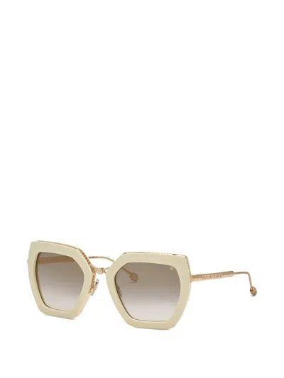 Philipp Plein Eyewear Geometric-frame Sunglasses In Neutral