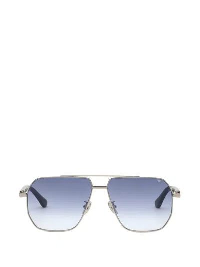 Philipp Plein Eyewear Gradient-lens Geometric-frame Sunglasses In Silver