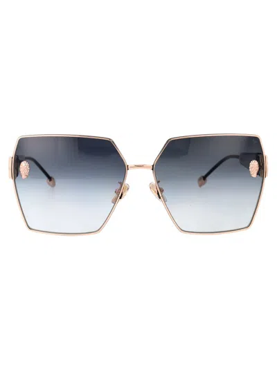 Philipp Plein Eyewear Irregular Frame Sunglasses In Gold