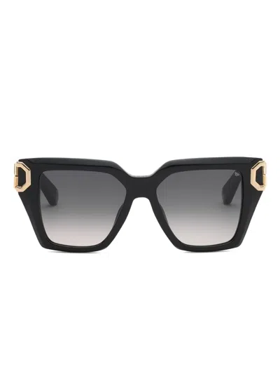 Philipp Plein Eyewear Logo-plaque Sunglasses In Black