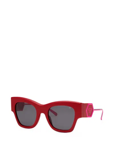 Philipp Plein Eyewear Logo-plaque Cat-eye Sunglasses In Multi