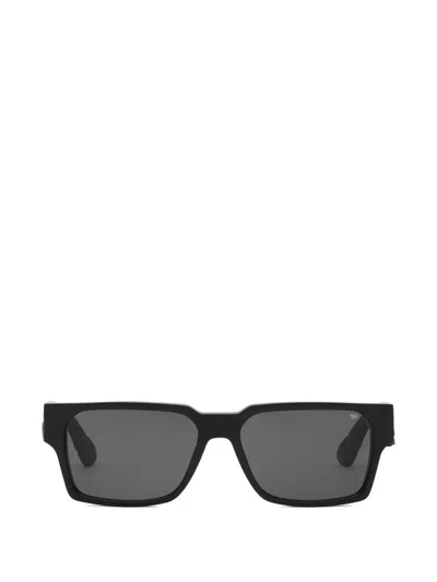 Philipp Plein Eyewear Logo-plaque Rectangle-frame Sunglasses In Black