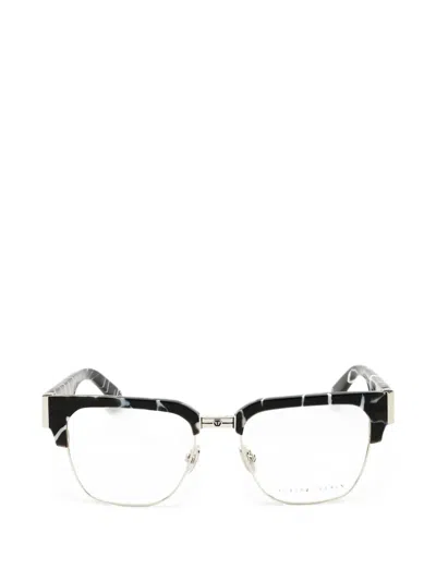 Philipp Plein Eyewear Marbled-effect Glasses In Black
