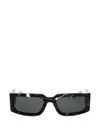 MARBLE-PATTERN RECTANGLE-FRAME SUNGLASSES