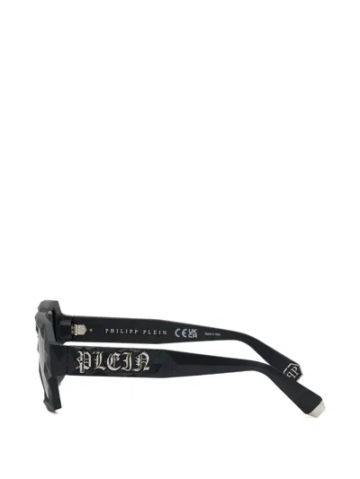 Philipp Plein Eyewear Matrix Diamond-cut Square Sunglasses In Black