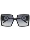 Philipp Plein Eyewear Oversize Square-frame Sunglasses In Black