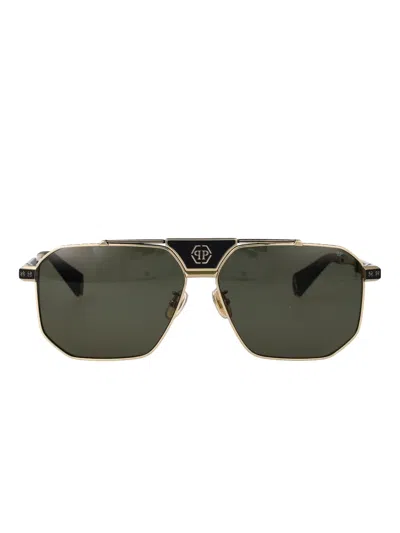 Philipp Plein Eyewear Pilot-frame Sunglasses In Yellow