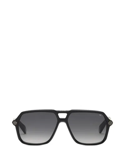 Philipp Plein Eyewear Plein Hexagon Stud Sunglasses In Black