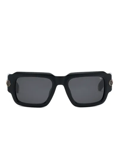 Philipp Plein Eyewear Rectangle-frame Sunglasses In Black