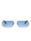 Philipp Plein Eyewear Rectangular-frame Sunglasses In Gold