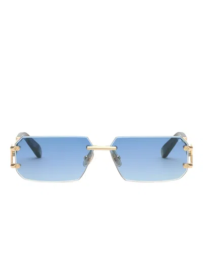 Philipp Plein Eyewear Rectangular-frame Sunglasses In Gold