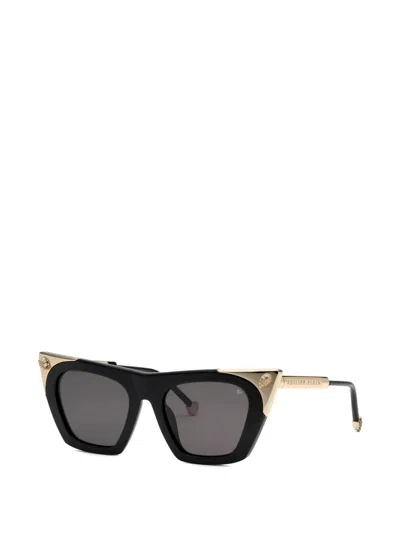 Philipp Plein Eyewear Skull-embellished Cat-eye Sunglasses In Black