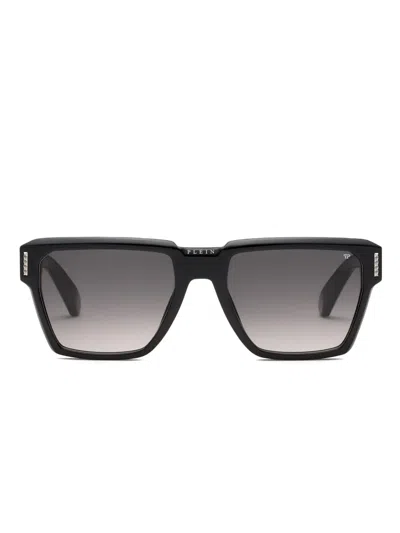 Philipp Plein Eyewear 方形镜框太阳眼镜 In Black