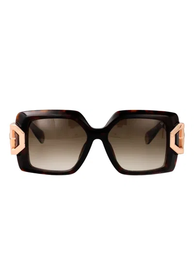 Philipp Plein Eyewear Square-frame Sunglasses In Brown