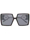 Philipp Plein Eyewear Square-frame Sunglasses In Gold