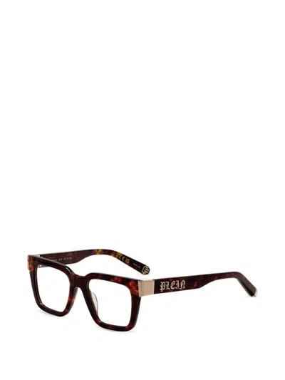 Philipp Plein Eyewear Square-frame Tortoiseshell-effect Glasses In Brown