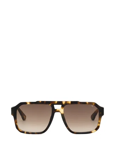 Philipp Plein Eyewear Tortoiseshell-effect Geometric-frame Sunglasses In Brown