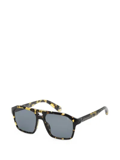 Philipp Plein Eyewear Tortoiseshell-effect Pilot-frame Sunglasses In Blue