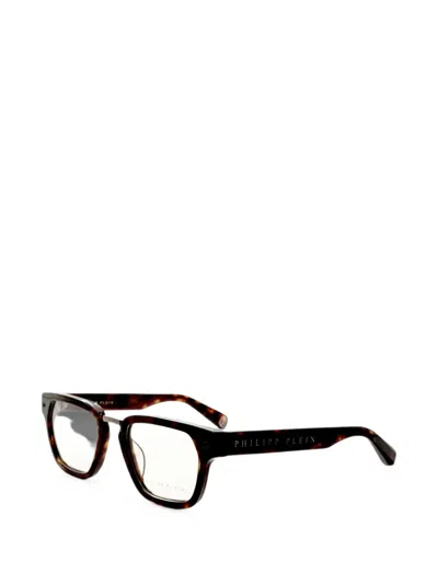 Philipp Plein Eyewear Tortoiseshell-effect Square-frame Glasses In Brown