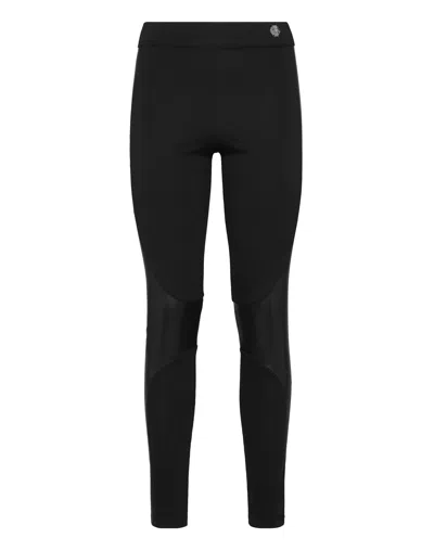 Philipp Plein Faux Leather Leggings In Black