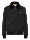 Philipp Plein Faux-shearling-collar Bomber Jacket In Black