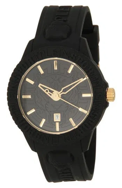 Philipp Plein Fearless Silicone Strap Watch, 43mm